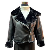 Chaqueta Aviadora Corta Felpuda